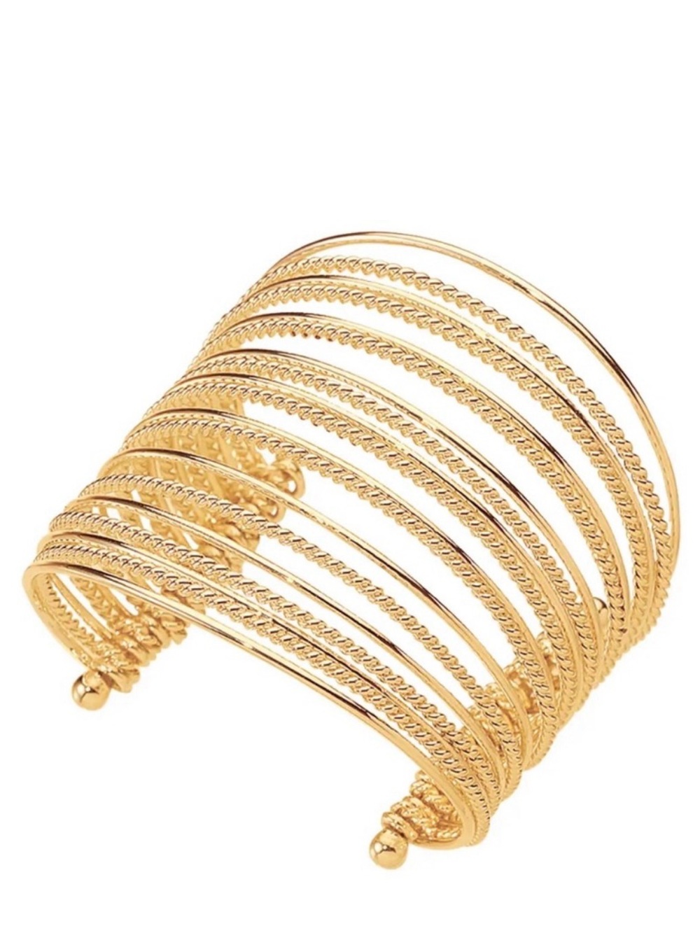 Park Lane Flair Multi Layered Gold Multi-Row Textured Cuff